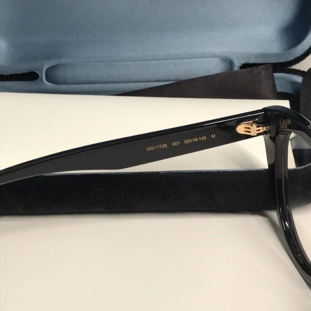 Luxury New Authentic Gucci GG1172S 001 Cat-Eye Sunglasses